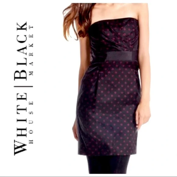 White House Black Market Polka Dots Dress - Picture 1 of 14
